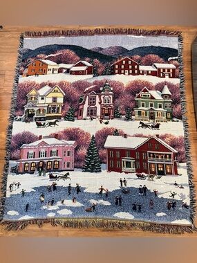 Mohawk Holiday Village Woven Throw Blanket Tapestry Rug